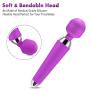Sexy Slave Rechargeable and Waterproof Silicone Vibrator - 10 Function - Cordless Neck & Shoulder Portable Wand Body Massager,Best for Men,Women or Couples,Purple