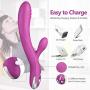 Classic Dildo Vibrator by ALOFA Waterproof Rabbit Vibe Clit G Spot Stimulator with 10 Powerful Vibration Modes Quiet Personal Bunny Vibrator Erotic Sex Toy Rechargeable (Purple)