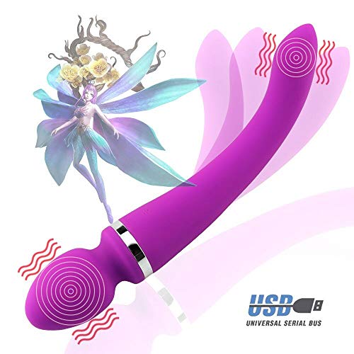 Cordless Wand Massager 10 Powerful 20 Modes, Hand-held Personal Full Body Back Neck Shoulder Massager Rechargeable Waterproof - Soft Touch -8.8 inches - 1.4 inches - Bathroom Accessories