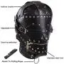Leather Bondage Gimp Mask Hood, Black Full Face Blindfold Breathable Restraint Head Hood, Sex Toys, for Unisex Adults Couples, BDSM/LGBT Fetish Hood (Black(Full Face Hood)) Leather Bondage Gimp Mask Hood, Black Full Face Blindfold Breathable Restraint Head Hood, Sex Toys, for Unisex Adults Couples, BDSM/LGBT Fetish Hood (Black(Full Face Hood))
