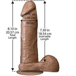 Doc Johnson The Realistic Cock with Removable Suction Cup - 8 Inch - F-Machine and Harness Compatible Dildo - Caramel