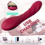 G Spot Dildo Vibrator for Female Vagina Clitoris Anal Stimulator, Waterproof Rechargeable Quiet Vibrating Powerful Vibrators Adult Sex Toy Gift for Women Couple with 12 Vibration Mode- MELO (Burgundy)