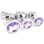 Eastern Delights 3 Pcs Jewelry Anal Plug Steel Metal Butt Plated Plug with Penis Condom (Light Purple)