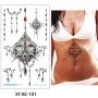 5 Sheets 13.8x24cm Sternum Chest Temporary Tattoo Big Body Art Sticker Jewelry Pendant