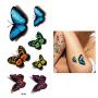 8 Sheets 3D Temporary Tattoo Sticker Butterfly Flower Design Body Chest Hand Art Decal Removable