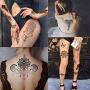 Yazhiji 8 sheets Extra Large Henna Mandala Temporary Tattoo Collection for Women and Girls Sexy Tattoo Stickers.