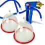 LeLuv Vacuum Breast Pump Kit Maxi Blue Uncollapsible Blue Silicone Hose Natural Body Enhancement Increase Size Large Suction Cups