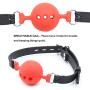 Lesik Silicone Breathable Ball Gag for Adult Bondage Restraints Sex Play (Red+Black, 1.5in Ball)