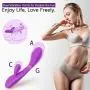 G Spot Rabbit Vibrator Waterproof Medical Silicone Rechargeable Massage Wand - Clit G Spot Stimulator Men Women Toy (Purple)