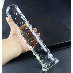 T-explorer Sex Toys Adult Toys SUPER Large Big 10.6 Inch Transparent Crystal dotted Glass Penis Glass Dilddo Female Apparatus Masturbation G-spot Stimulate Stimulator Stimulation Anal Plug Masturbation For Women