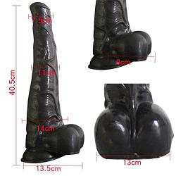 AZX Dildo Waterproof With suction cup Women Massage Wand Large Simulation horse penis Secret packaging, black