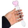NewMaxer Pink Heart Crystal Glass Pleasure Wand Dildo Penis