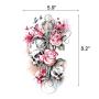 Leoars Halloween Temporary Tattoos, 4-Sheet Rose Flower Full Arm Sleeve Tattoos and 4-Sheet Fake Skull Rose Half Arm Tattoos Stickers for Men Women Girls Makeup