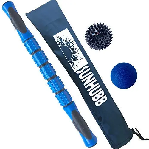 Roller Stick Set - Muscle Massage by SunHubb- Spiky & Lacrosse Balls & Massage Stick Roller - Full Body Massage Athletes Kit - Complete Fascia Pressure Point Recovery for Runners, Calf Roller Stick Roller Stick Set - Muscle Massage by SunHubb- Spiky & Lacrosse Balls & Massage Stick Roller - Full Body Massage Athletes Kit - Complete Fascia Pressure Point Recovery for Runners, Calf Roller Stick