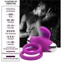 USB Rechargeable 10 Speed Waterproof Separable Easy to Clean Male Double Ring Massage Tools with Adult Toys Play for Men Or Couples（Choice of Purple or Black） (Purple)