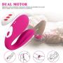 Couple Vibrator & G Spot Vibrator Remote Partner Vibrator Waterproof Rechargeable Dual Pleasure 12 Vibration Clitoris Nipple Vagina Orgasm Vibrator Sex Toy for Women Solo or Couples Fun (Pink1)