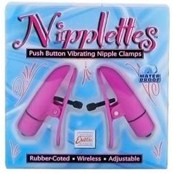 California Exotics Nipplettes Vibrating Nipple Clamps, Pink