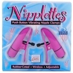 California Exotics Nipplettes Vibrating Nipple Clamps, Pink