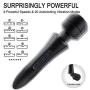Cordless Wand Handheld Massager Magic Body Therapy Electric 10X Multi-Speed Strong Vibration USB Rechargeable Black