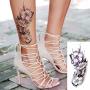 Kotbs 6 Sheets Large Temporary Tattoos Flower Paper Sexy Body Tattoo Sticker for Women & Girl Fake Tattoo (Lily, Peach, Plum, Peony)