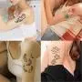 YAKAGO 30 Sheets Temporary Tattoos For Women Girls Flower Words Feather Butterfly Waterproof Fake Tattoo Stickers YAKAGO 30 Sheets Temporary Tattoos For Women Girls Flower Words Feather Butterfly Waterproof Fake Tattoo Stickers