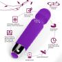 Wireless Wand - Waterproof Rechargeable for Body - Back Neck Sport Massage - Purple Travel Friendly - Multi Speed 8-10 Magic Vibrating Patterns - Personal Quiet…