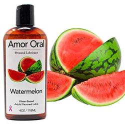 Amor Oral, Watermelon Flavored Lube, Edible Body Safe Glide, Smooth Water-Based Formula for Enhancing Pleasure, pH Balanced Personal Lubricant for Women and Men