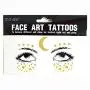 Face Tattoo Sticker Metallic Shiny Temporary Water Transfer Tattoo for Professional Make Up Dancer Costume Parties, Shows Gold Glitter Face Tattoo Sticker Metallic Shiny Temporary Water Transfer Tattoo for Professional Make Up Dancer Costume Parties, Shows Gold Glitter
