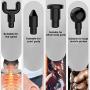 zubreath Handheld Massage Gun, Eletronic Deep Tissue Muscle Massage Gun with 6 Head and 3 Speed, Professional Personal Massage Device
