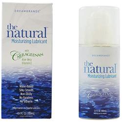 The Natural, Carrageenan Water-Based Lube, Personal Lubricant with Vitamin E and Aloe Vera - 3.4 fl oz - DreamBrands