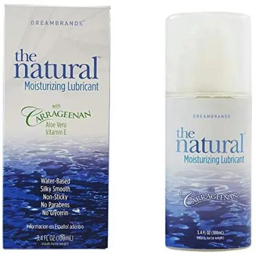 The Natural, Carrageenan Water-Based Lube, Personal Lubricant with Vitamin E and Aloe Vera - 3.4 fl oz - DreamBrands The Natural, Carrageenan Water-Based Lube, Personal Lubricant with Vitamin E and Aloe Vera - 3.4 fl oz - DreamBrands