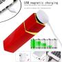 JDesto- Powerful Portable Waterproof Mini Lipstick Massager Safe Soft Silicone Multi-Angle Bending USB Charging Relax The Pressure DEPUR (Color : Red)