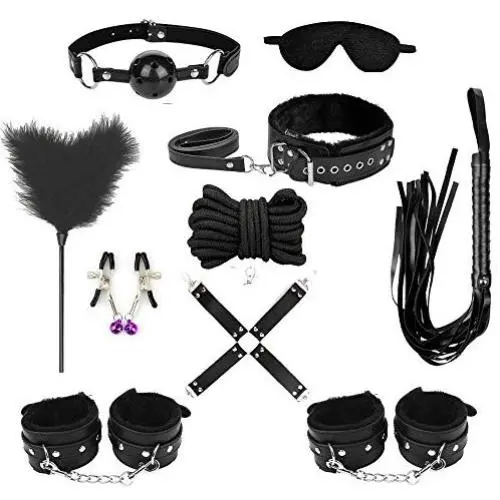Cllandy 84-10Pcs Couples Yoga Set Black Massage Tool Kits B`D`S B-ö-ň-dàgé (Black) Cllandy 84-10Pcs Couples Yoga Set Black Massage Tool Kits B`D`S B-ö-ň-dàgé (Black)