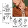 glaryyears 11 Sheets 24 Tattoos Black Flower Temporary Tattoos for Women, Realistic Henna Rose Fake Temporary Tattoo Stickers Waterproof on Wrist Arm Shoulder Body Art 3.5x7.5 glaryyears 11 Sheets 24 Tattoos Black Flower Temporary Tattoos for Women, Realistic Henna Rose Fake Temporary Tattoo Stickers Waterproof on Wrist Arm Shoulder Body Art 3.5x7.5