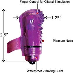 Waterproof Wireless Vibrating Screaming O FingOs - Nubby Purple