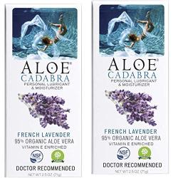 Aloe Cadabra Natural Personal Lubricant and Organic Vaginal Moisturizer For Men, Women & Couples - French Lavender Essential Oil, 2.5 ounce (Pack of 2)