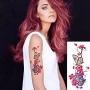 Kotbs 6 Sheets Large Temporary Tattoos Flower Paper Sexy Body Tattoo Sticker for Women & Girl Fake Tattoo (Lily, Peach, Plum, Peony)