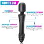 Wand Massager Vibrator for Women - Waterproof Rechargeable Dildo for Clitoral G-Spot Intense Orgasm, 7 Modes Double Head Vibrating and 107.6°F Heated for Realistic Vaginal Clitoris Anal Stimulation