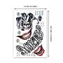 Leoars Joker Tattoo Stickers, 3-Sheet Harley Quinn Temporary Tattoos and 3-Sheet Fake Joker Suicide Squad Tattoos for Adult Men Women Kids Halloween Costume Cosplay Parties Accessories