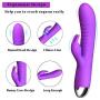 Rabbit Vibrator Waterproof G Spot Vibrator for Clitoris Stimulation Massager Wand Dildo Vagina Stimulator with 10 Vibration Modes Adult Sex Toys USB Rechargeable Quiet Dual Motor for Women (Purple)