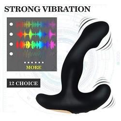 LIRIDP LLDDP Vibrating Prostate Massager Men Anal Plug, USB Charging Waterproof with Dual Motor 12 Stimulation Pattern Butt Anus Silicone Sex Toys