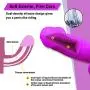 9.5 Inch Realistic Dildo, Dual Density Liquid Silicone Lifelike Penis with Strong Suction Cup for Hands-Free Play Flexible Cock Harness Strap-on Compatible Sex Toys for Vaginal and Anal Play (Purple)