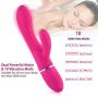 Handheld Waterproof Wand Massager - 10 Powerful Speed Mode by Dual Motors - Arbitrary Bending - Safe Silicone & USB Magnetic Charging - Body Massager Cordless Wand
