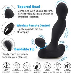 P-Spot Massager with Wireless Remote Control, Anal Vibrator, Sex Things for Men, Prostate Stimulator, Personal Wand Massager, Electric Gay Vibrant Toy, 7 Vibration Modes, USB Rechargeable, Waterproof