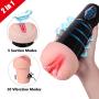 Masturbator Cup Masturbation Vibrating Male Masturbators, Treediride 2 in 1 3D Realistic Vagina Pussy Sex Toys with Oral Stimulation for Men