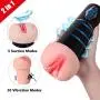 Masturbator Cup Masturbation Vibrating Male Masturbators, Treediride 2 in 1 3D Realistic Vagina Pussy Sex Toys with Oral Stimulation for Men