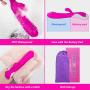 Mixfun Silicone Vibrator 16 Speeds Waterproof Rabbit G-Spot Vibrating Dildo Clitoris Vagina Stimulator Wand Massager Adult Sex Toys for Women (Rose Red)
