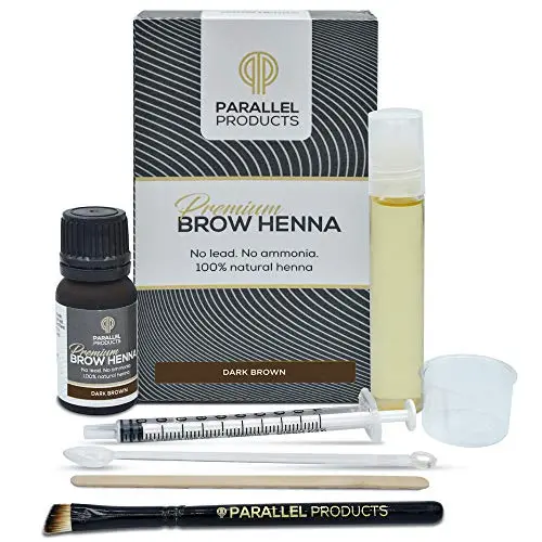 Parallel Products Eyebrow Henna Kit - 100% Organic Henna For Brow Coloring (Dark Brown)