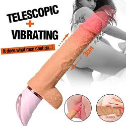 Vibrator Dildo Sex Machine for Women, Thrusting Dildo Vaginal Clit Stimulation Anal Play with 2 Thrusting Actions 7 Vibration Modes Flexible Stretching Sex Toy Love Machine