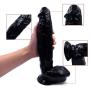 12 Inch Realistic Dildo, Body-Safe Material Lifelike Huge Penis with Strong Suction Cup for Hands-Free Play, Flexible Cock Adult Sex Toys for Women (Black)